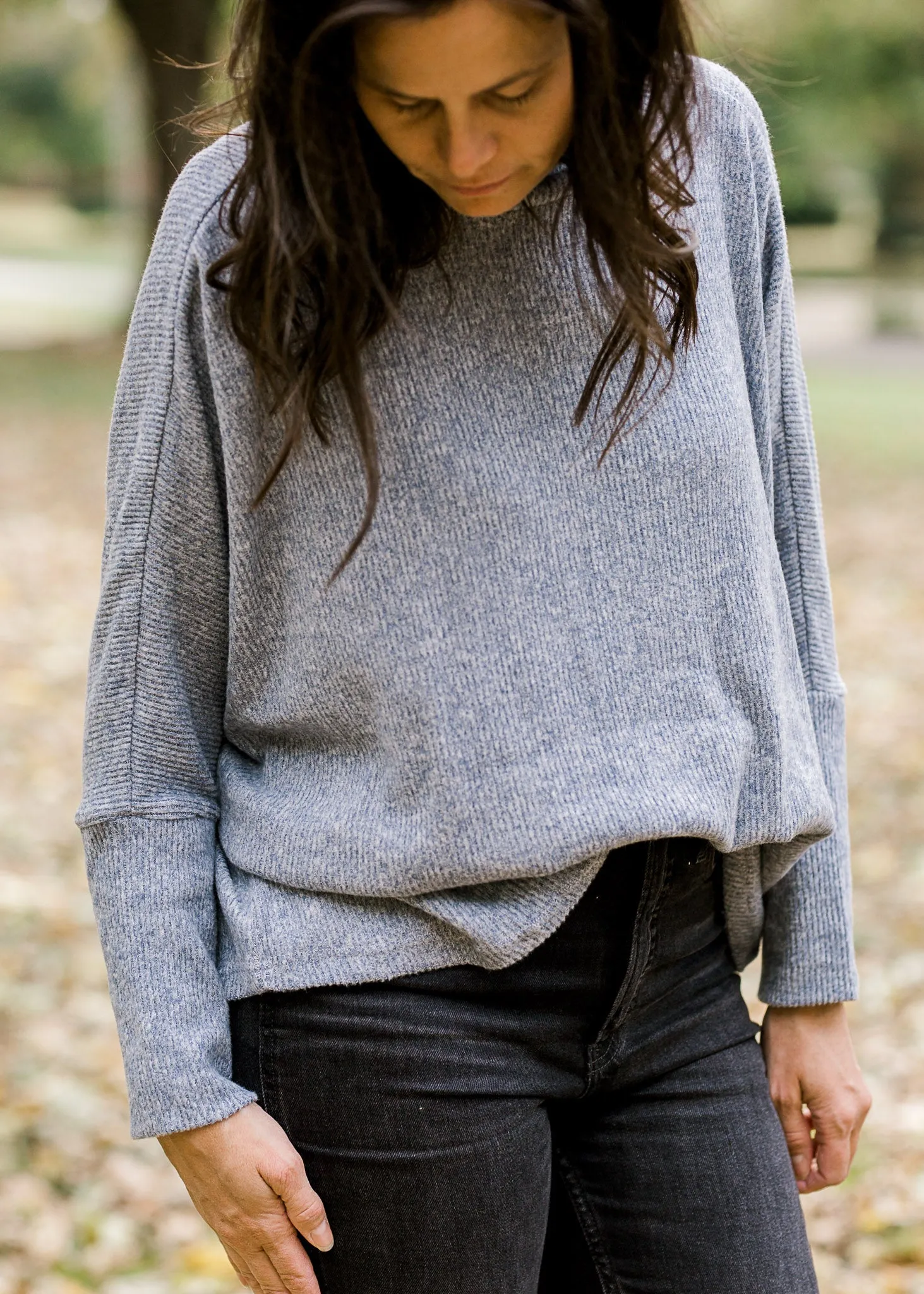 XYZ Cloudy Blue Cowl Neck Sweater