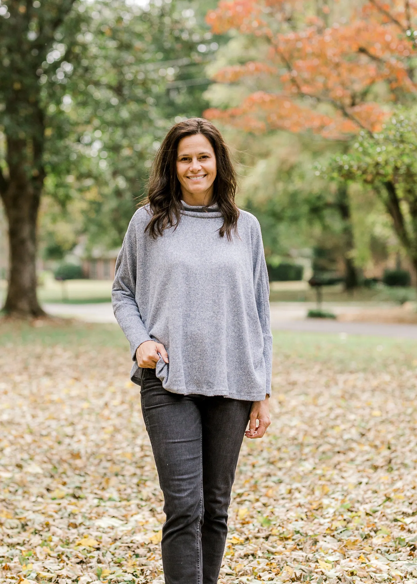 XYZ Cloudy Blue Cowl Neck Sweater
