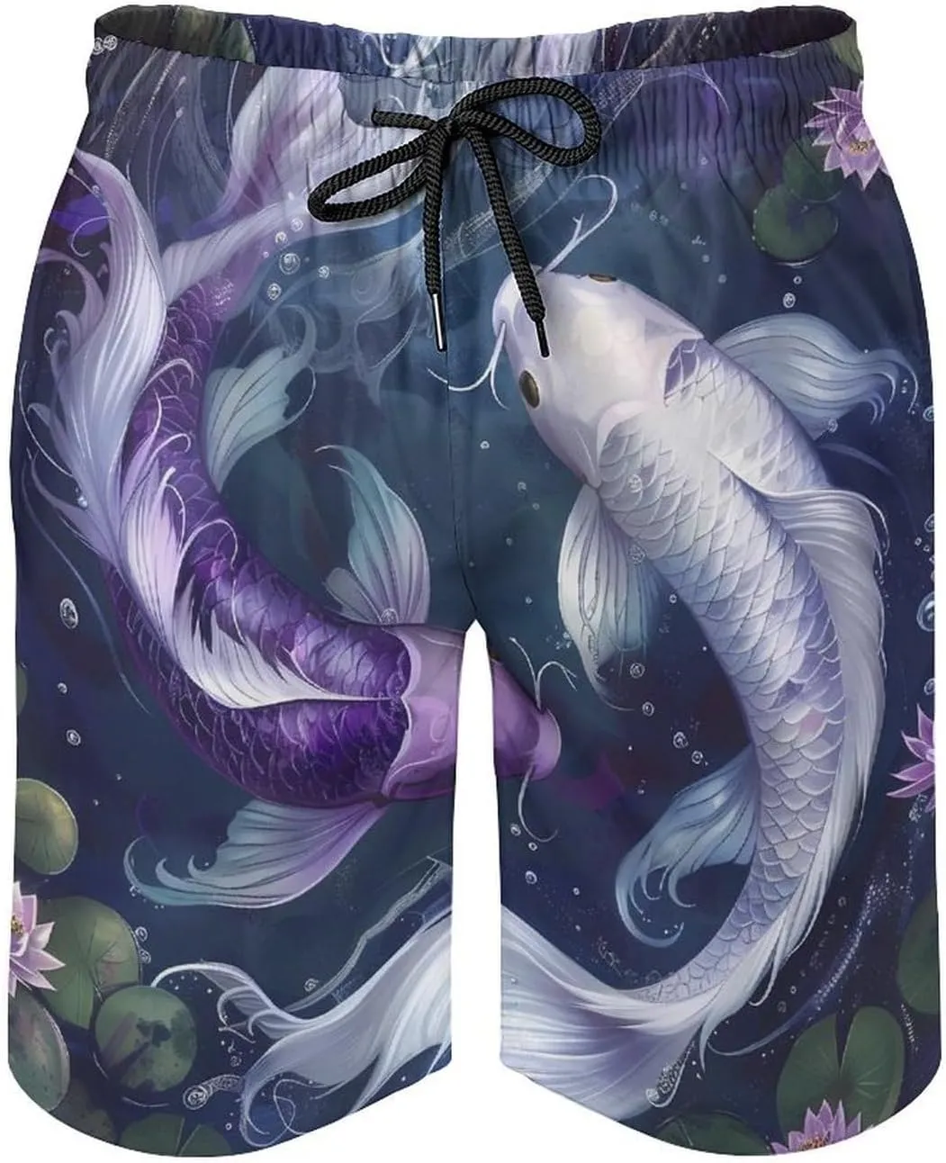 Yin And Yang Japanese Fish Men's Swim Trunks Quick Dry Board Shorts Breathable Summer Beach Shorts Bathing Suits